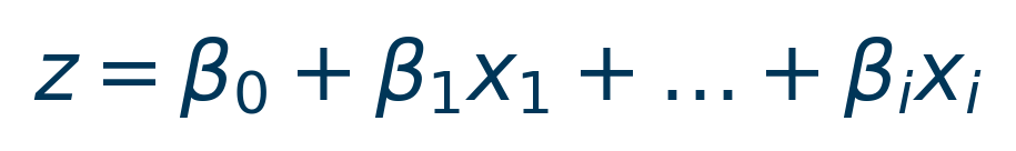 z = β₀ + β₁x₁ + ... + βᵢxᵢ